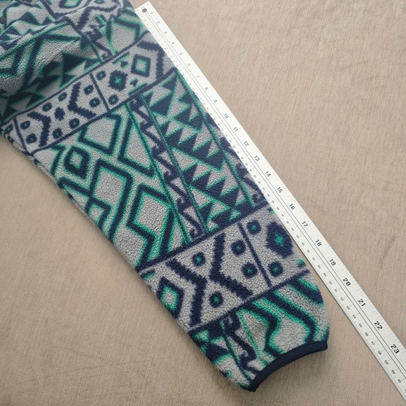Patagonia Synchilla Snap-T Fleece Montana Siete Green Geometric Print Mens XS